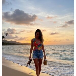 Zara Multicolor Smocked Top